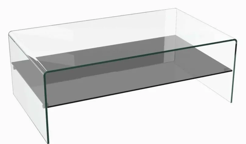 Atena Couchtisch Glas mit Ablage Couchtische