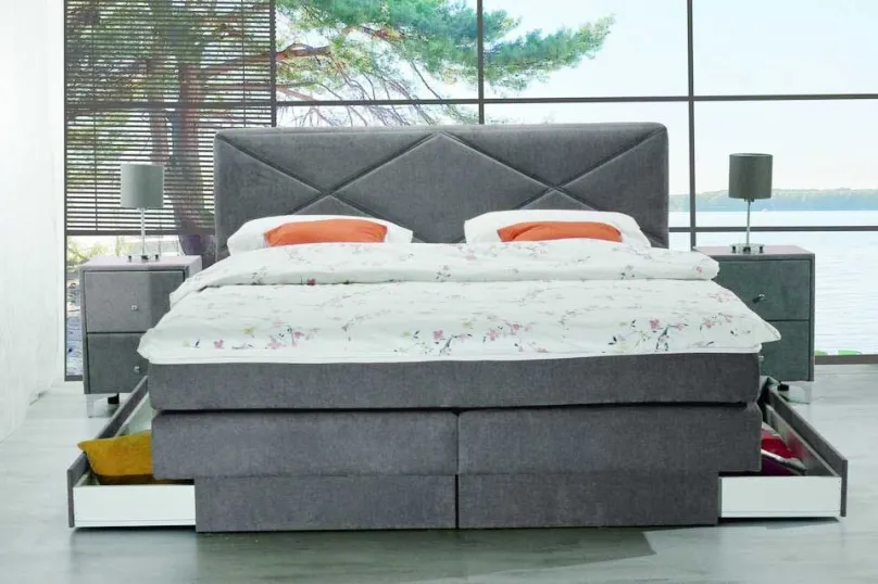 Clearance Bali Boxspringbett 200x200 mit Bettkasten Boxspringbett