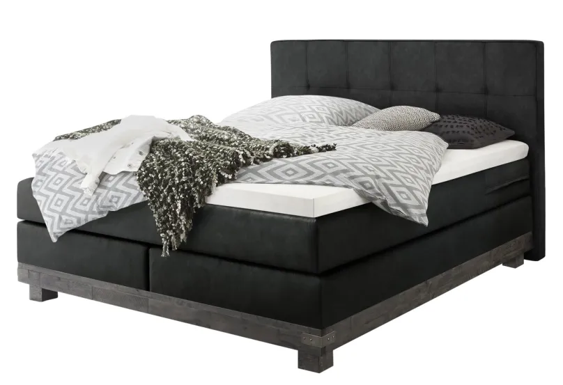 Discount Boston Boxspringbett mit Holzrahmen Boxspringbett