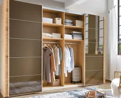 Outlet Cardiff Kleiderschrank eiche Schwebebetürenschränke
