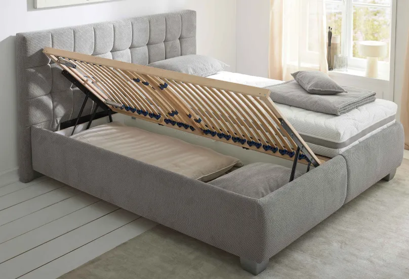 Discount Clarissa Polsterbett 200x200 mit Stauraum Polsterbett