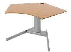 Discount Stehschreibtisch höhenverstellbar trapezförmig buche o. weiß Schreibtische