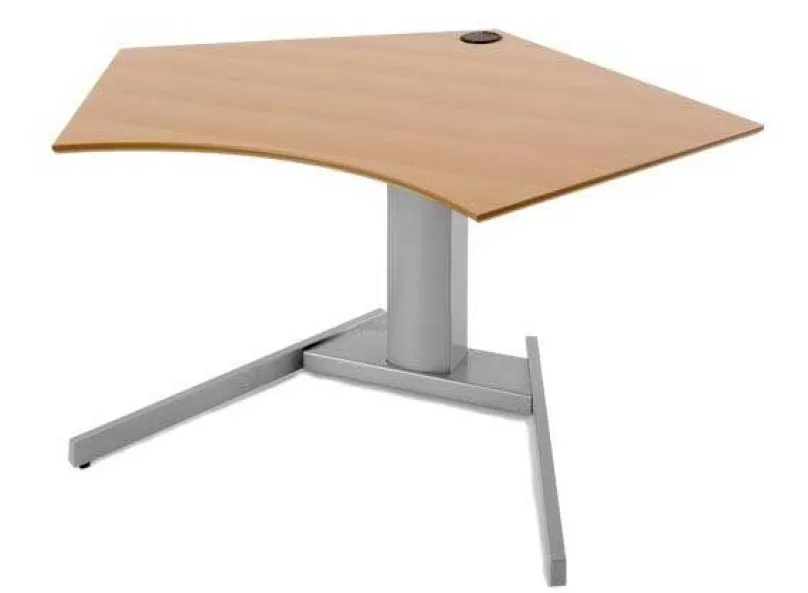 Discount Stehschreibtisch höhenverstellbar trapezförmig buche o. weiß Schreibtische