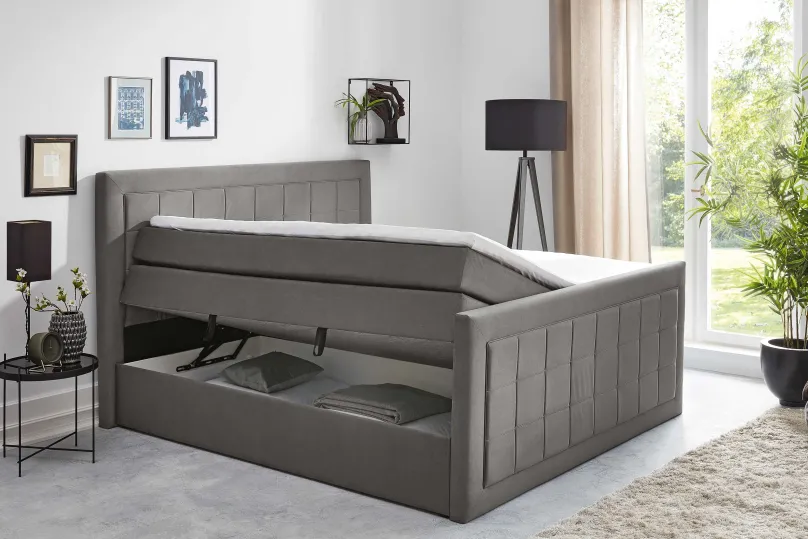 Hot Cosima Boxspringbett 200x200 mit Bettkasten Boxspringbett