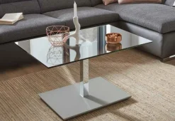 Online 2598 Couchtisch Glas Metall höhenverstellbar Couchtische