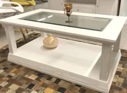 Sale Couchtisch Vienna - Pinie massiv mit Glasplatte Pinienmöbel|Couchtische