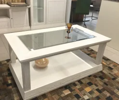 Sale Couchtisch Vienna - Pinie massiv mit Glasplatte Pinienmöbel|Couchtische