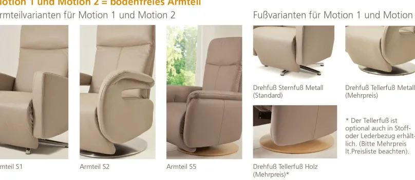 Best Dietsch Motion TV Sessel mit Relaxfunktion Leder und mehr Sessel