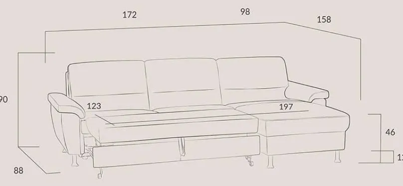 Online Dietsch Onyx Schlafsofa mit Ottomane in vielen Farben Schlafsofa|Ecksofas