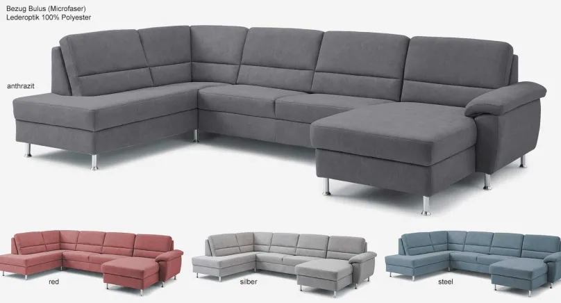 Hot Dietsch Onyx Wohnlandschaft wahlweise mit Schlaffunktion und Bettkasten Schlafsofa|Wohnlandschaft