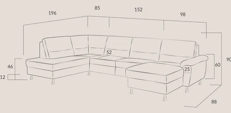 Hot Dietsch Onyx Wohnlandschaft wahlweise mit Schlaffunktion und Bettkasten Schlafsofa|Wohnlandschaft
