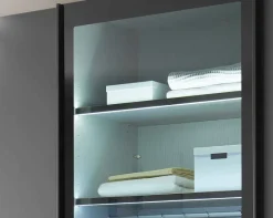 Dubai Kleiderschrank Glas durchsichtig Schwebebetürenschränke