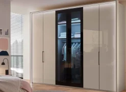 Online Dubai Kleiderschrank mit durchsichtigen Glastüren Drehtürenschränke