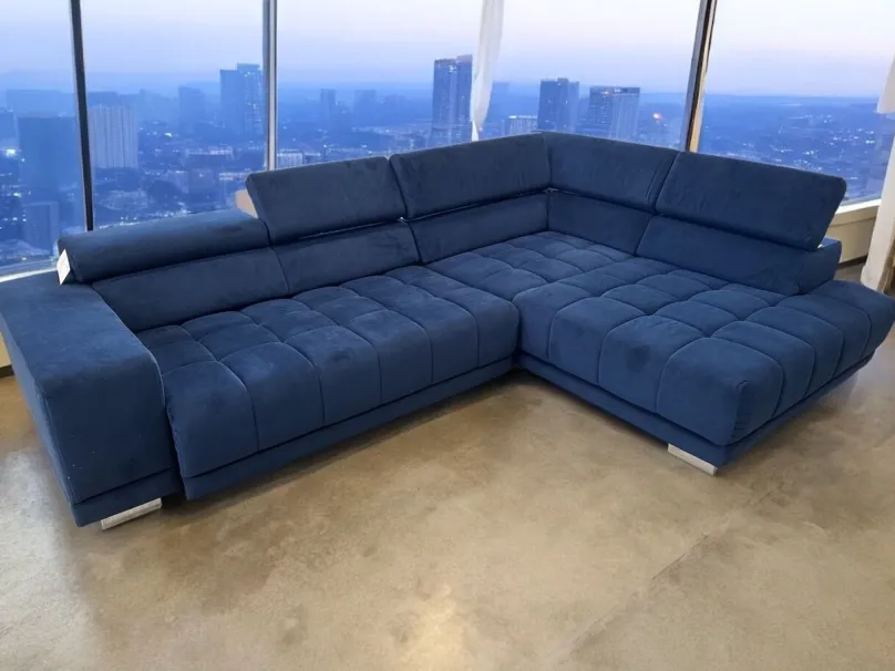 Best Ecksofa blau Samt Ecksofas