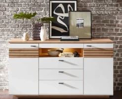 Discount Fresno Sideboard weiß eiche Sideboards|Anrichten