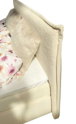 Online Gina Boxspringbett 180x200 cm Breitcord beige Boxspringbett