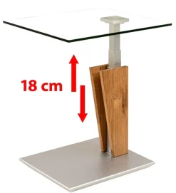 Clearance 5631 Glas Beistelltisch mit Rollen Beistelltische|Couchtische