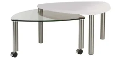 Clearance Glas Couchtisch weiß Beistelltische|Couchtische