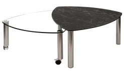 4290 Glastisch mit drehbaren Platten Beistelltische|Couchtische