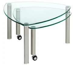 4290 Glastisch mit drehbaren Platten Beistelltische|Couchtische