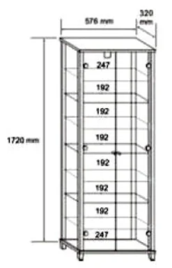 Outlet Glas Vitrine Holz verschiedene Farben Vitrinen|Glasvitrinen