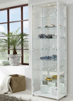 Outlet Glas Vitrine Holz verschiedene Farben Vitrinen|Glasvitrinen