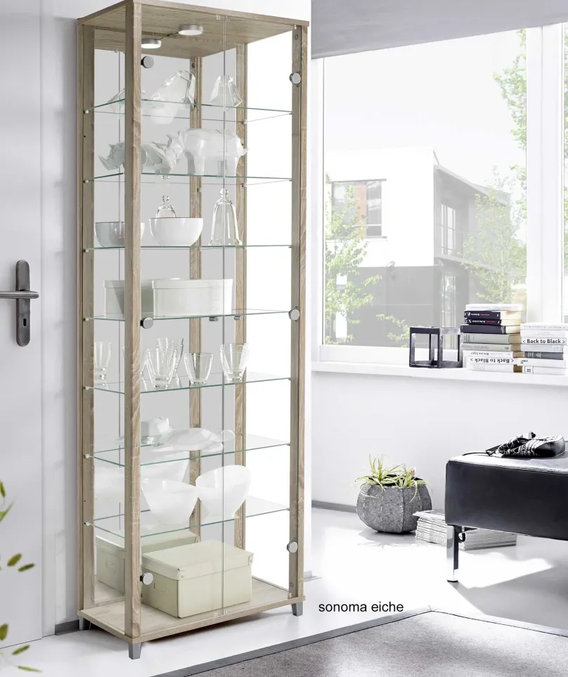 Outlet Glas Vitrine Holz verschiedene Farben Vitrinen|Glasvitrinen
