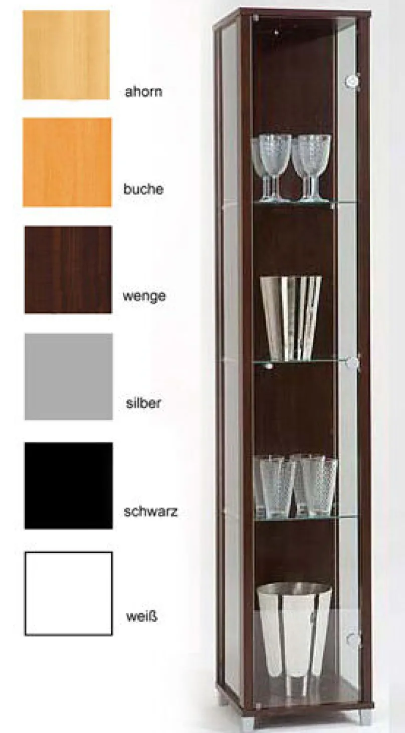 Glasvitrine schmal in 7 Farben Vitrinen|Glasvitrinen
