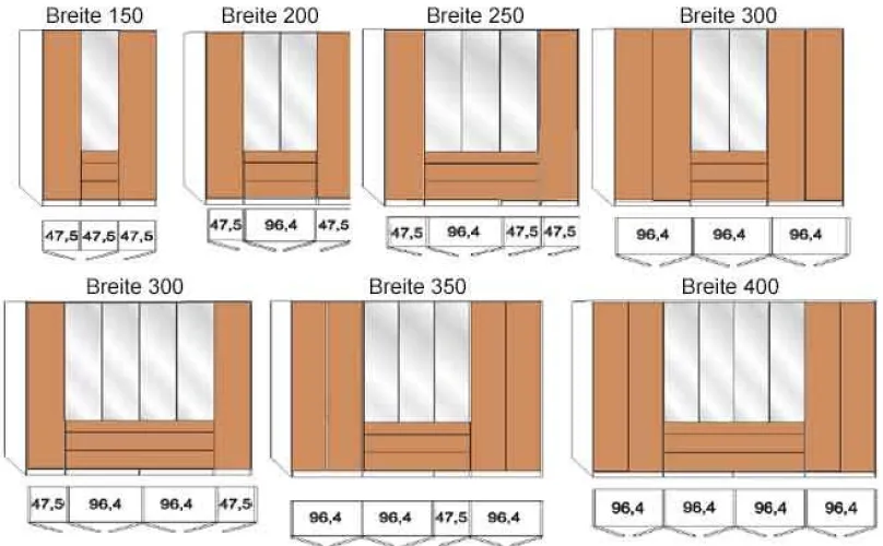 Graz Kleiderschrank mit Schubladen Drehtürenschränke