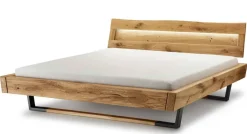 Outlet 817 Holzbalkenbett mit LED Massivholzbett