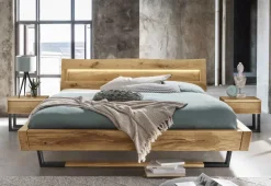 Outlet 817 Holzbalkenbett mit LED Massivholzbett