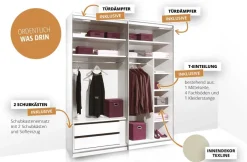 Sale Includo Kleiderschrank Hochglanz mit Spiegel Schwebebetürenschränke
