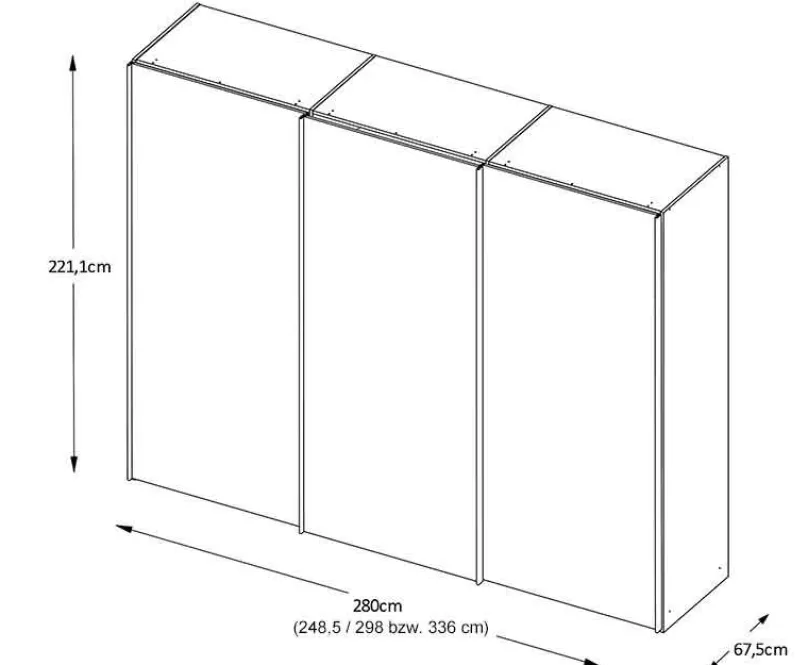 Discount Includo Kleiderschrank mit Spiegel Schwebebetürenschränke