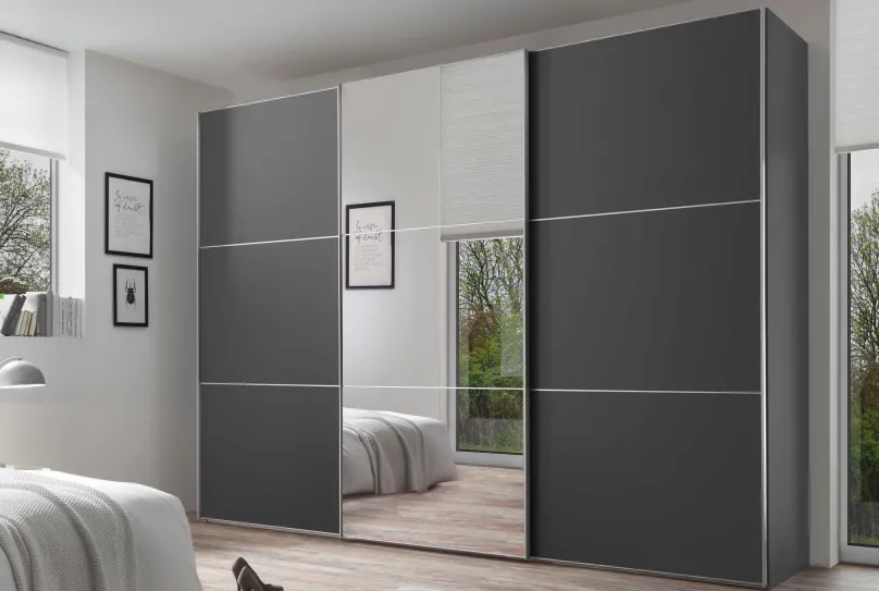 Discount Includo Kleiderschrank mit Spiegel Schwebebetürenschränke