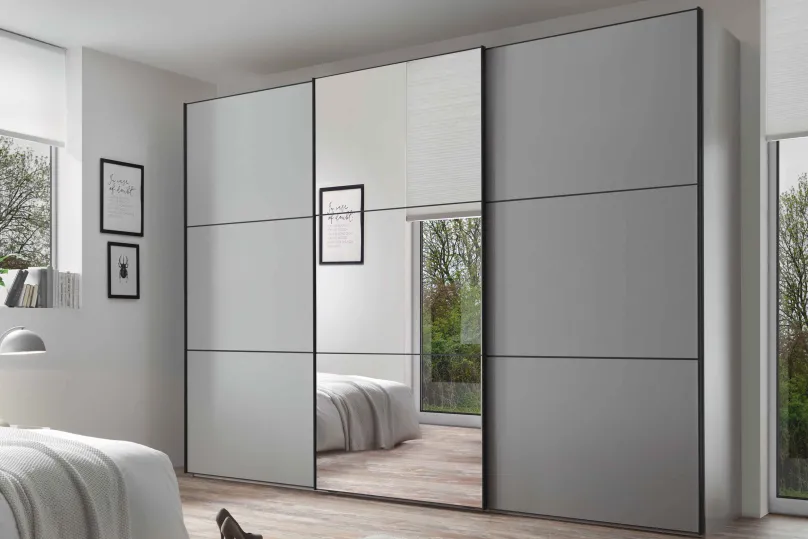 Discount Includo Kleiderschrank mit Spiegel Schwebebetürenschränke