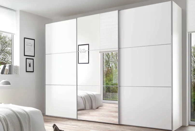 Discount Includo Kleiderschrank mit Spiegel Schwebebetürenschränke