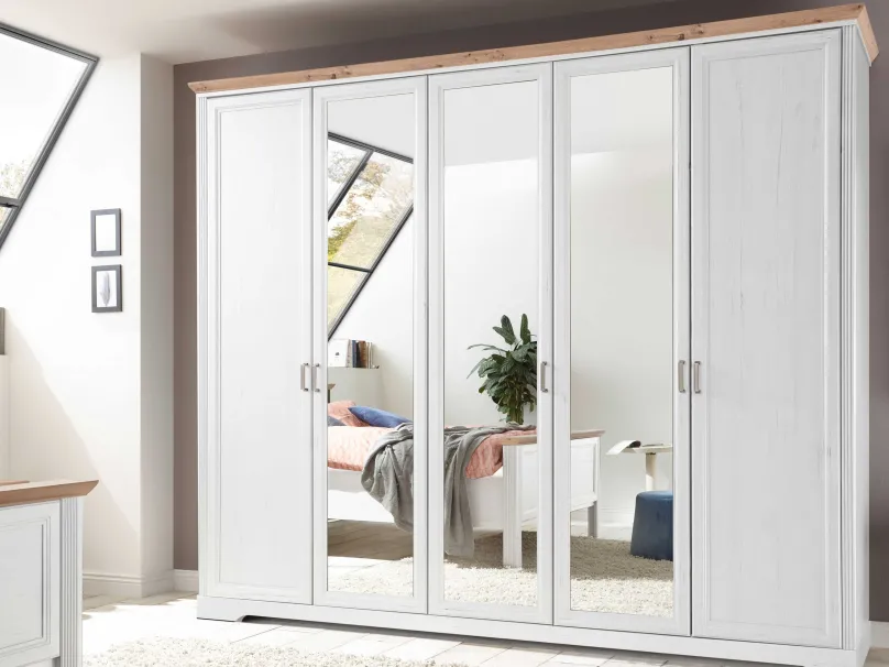 New Jasmin Landhaus Kleiderschrank Drehtürenschränke