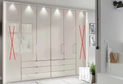 New Kansas Kleiderschrank mit Schubladen 200 cm Falttürenschränke