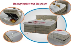 Clearance Kassel Boxspringbett 200x200 mit Bettkasten Boxspringbett