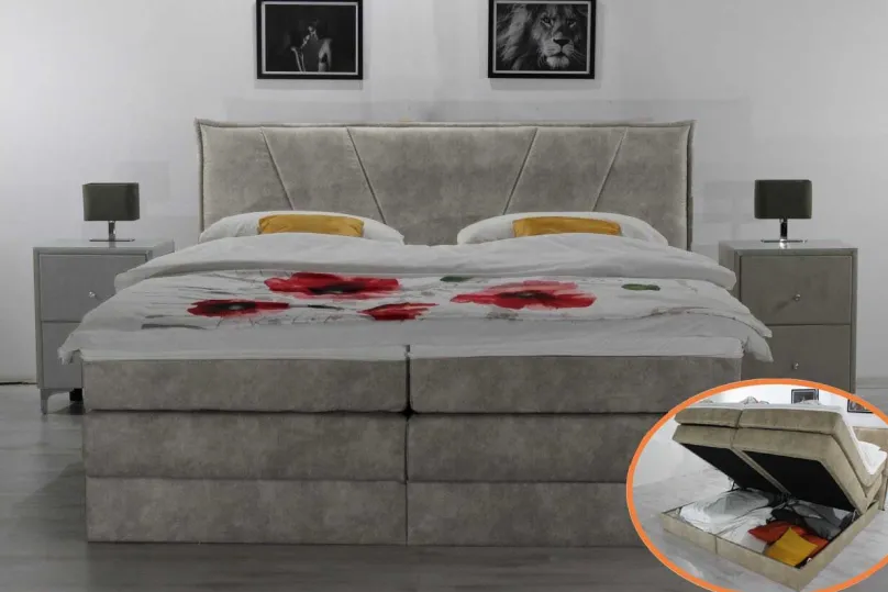 Clearance Kassel Boxspringbett 200x200 mit Bettkasten Boxspringbett