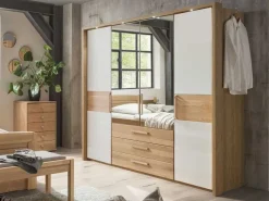 New Kiruna Kleiderschrank mit Spiegel Drehtürenschränke
