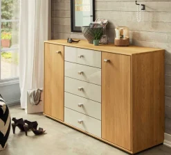 New Kiruna Kommode mit Türen und Schubladen Kombikommode|Flurkommode