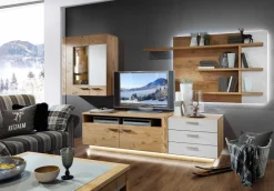 Discount Kitzalm Alpin Wohnwand eiche bianco Wohnwände