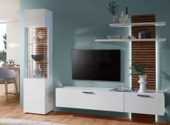 Clearance Kitzalm Wohnwand weiß eiche Wohnwände|Landhausmöbel