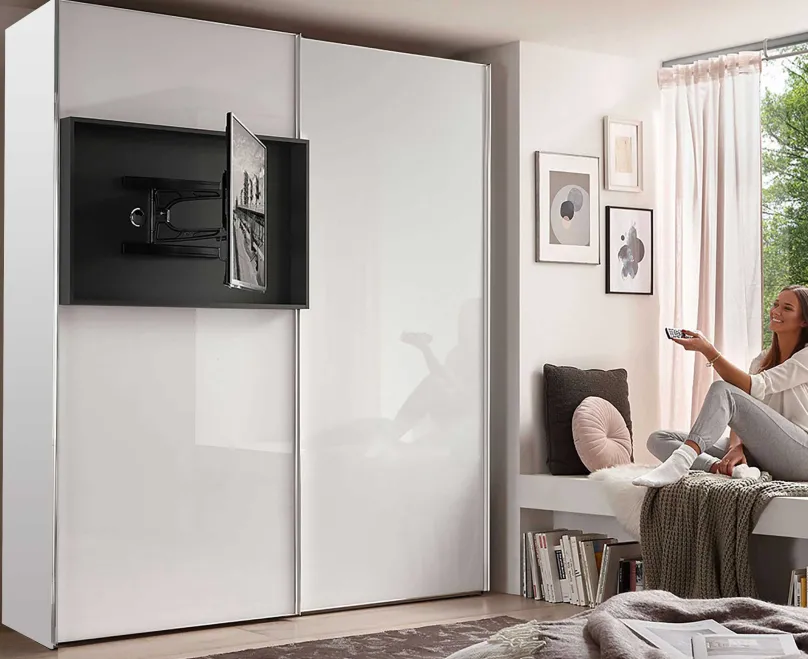 Sale Kleiderschrank mit TV-Halterung Schwebebetürenschränke
