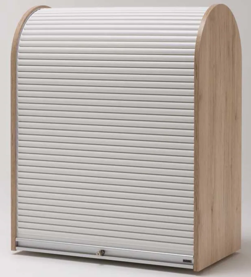 Klenk Dancer Woodside Rolladenschrank weiß abschließbar Regale