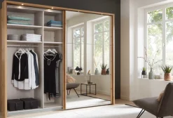 Clearance Korfu Schwebetürenschrank mit Spiegel Schwebebetürenschränke