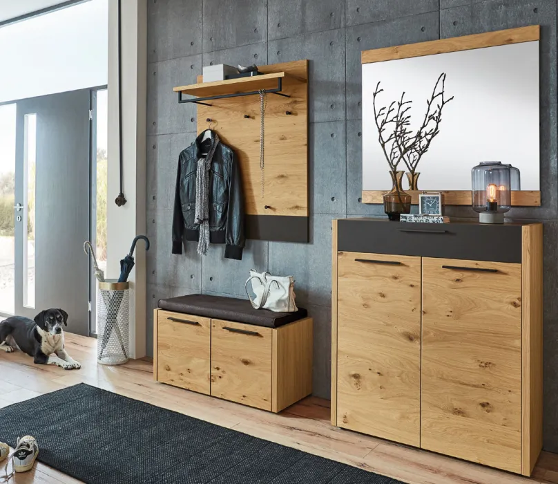 LEVIO Garderobe mit Sitzbank Garderobenset