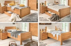 New Lido Bett erle oder eiche Klassisches Bettgestell