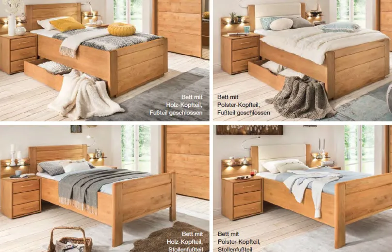 New Lido Bett erle oder eiche Klassisches Bettgestell